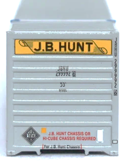 JB HUNT Gray (Ocean Service Container) 53' HIGH CUBE 6-42-6 corrugated containers with Magnetic system. JTC # 535028 (single)